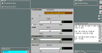 [Soundshaper FILTER VARIBANK parameter page]